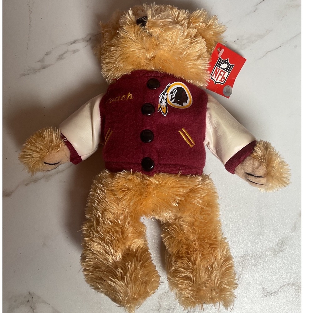 NFL Washington Redskins Plush Bear Unisex OS Burgundy Varsity Coach Jacket NWT